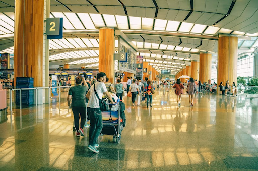 A crowded airport